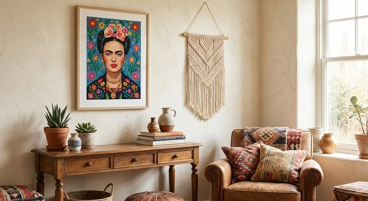Frida Kahlo wall art for bohemian spaces