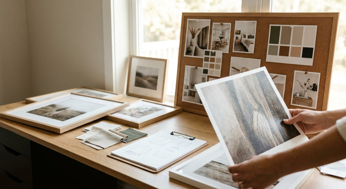 Fine art prints for interior design mood boards