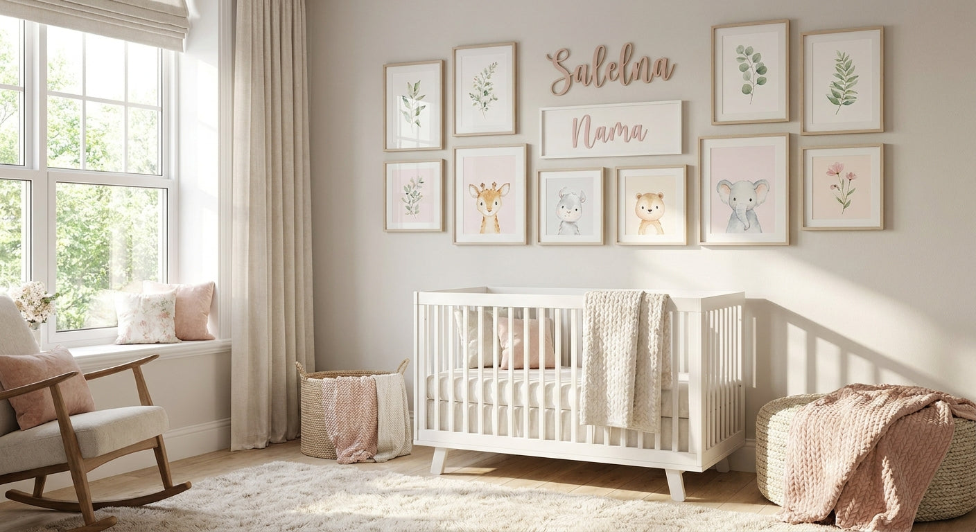 Nursery wall art for baby girls' rooms