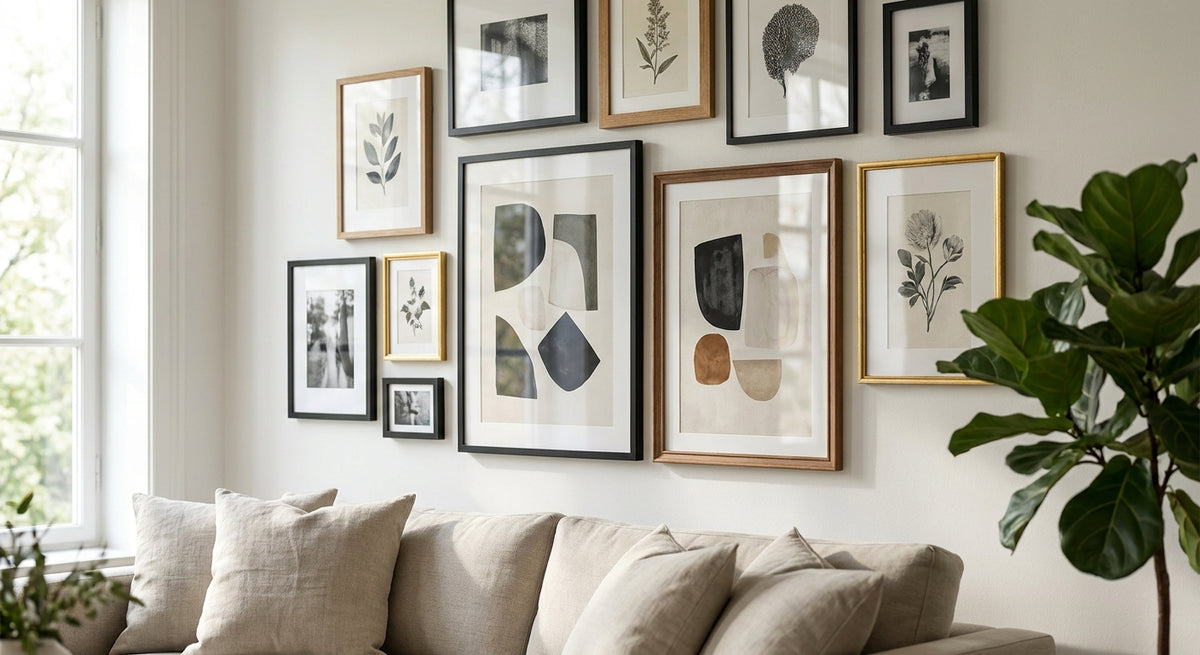 Framed wall art for gallery wall layouts