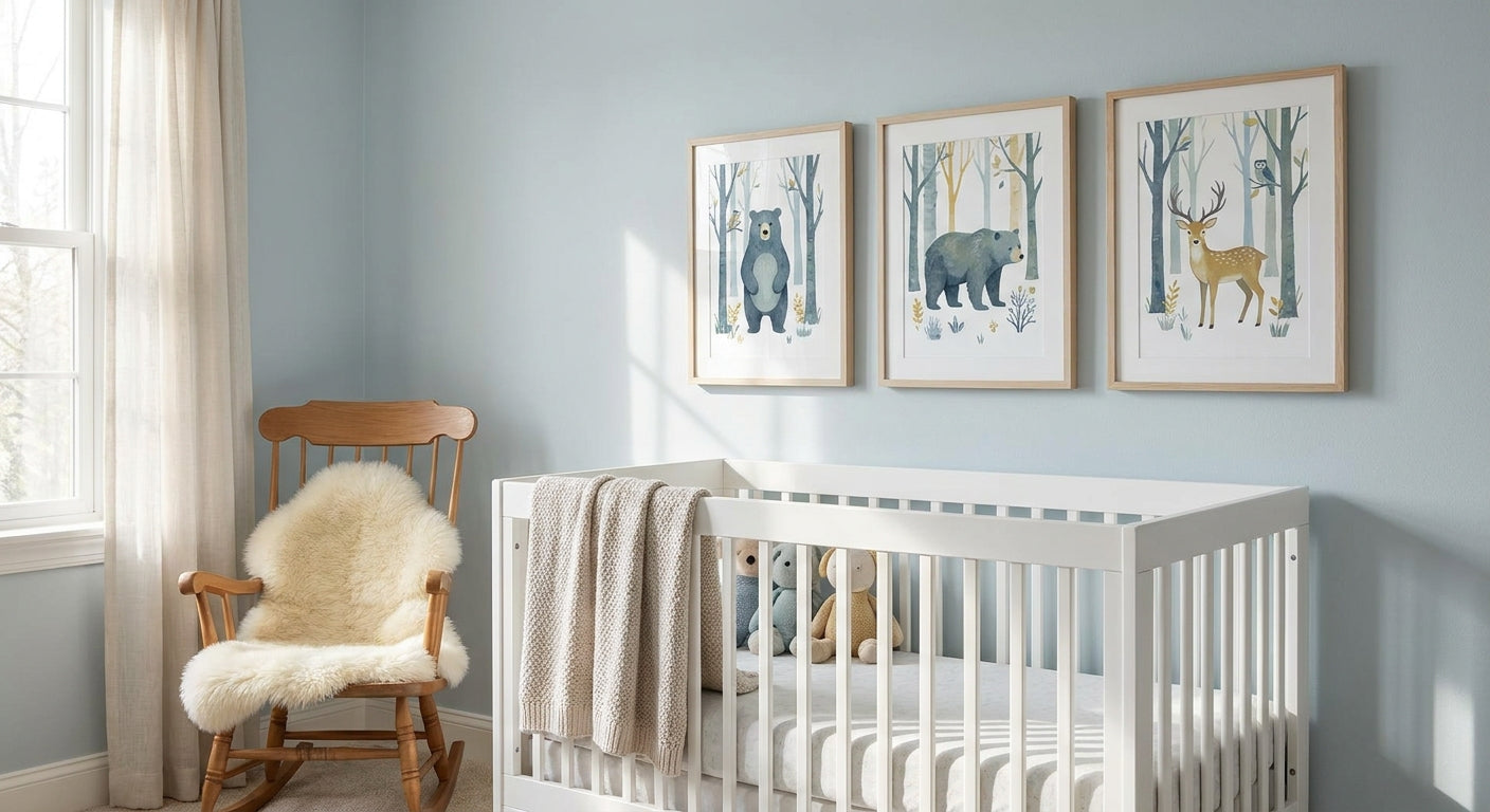 Nursery wall art for baby boys' rooms