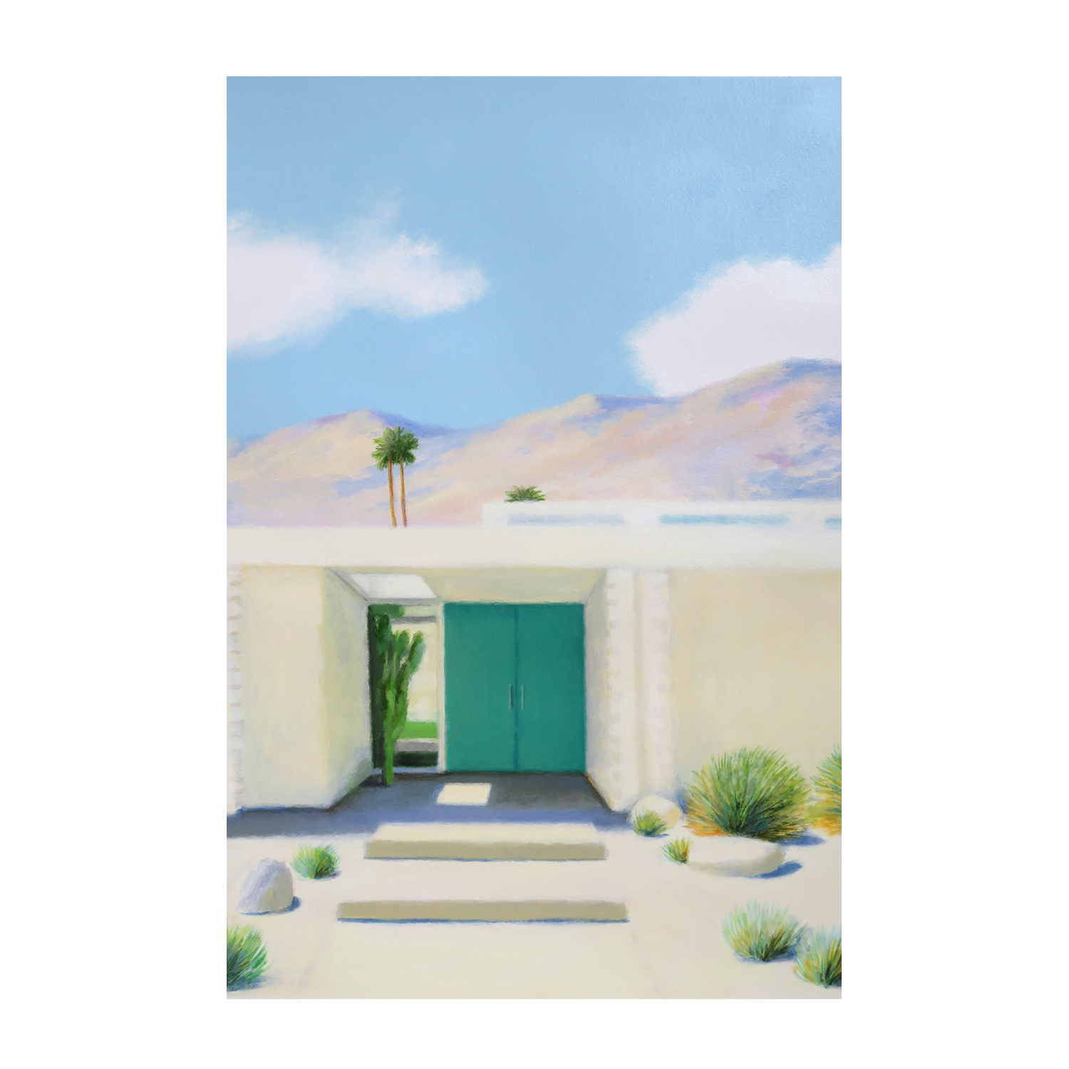 Green Blue Door , By Ieva Baklane