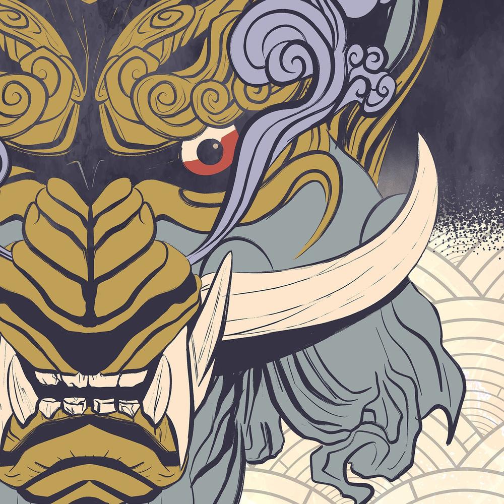 Fierce Japanese Demon Mask