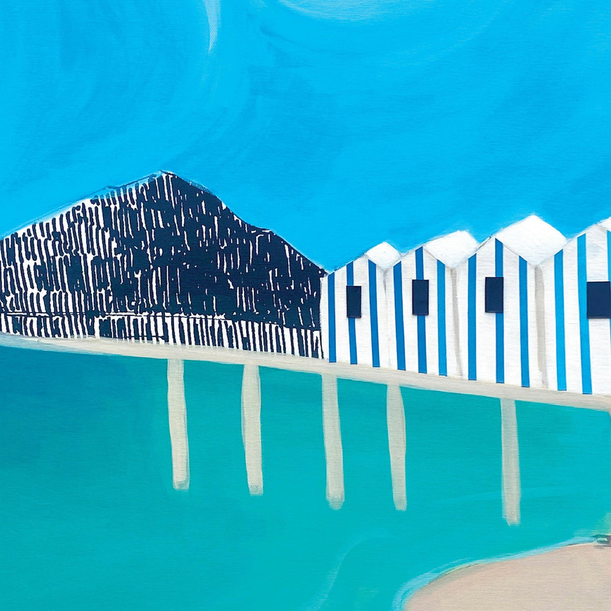 Vibrant Coastal Huts