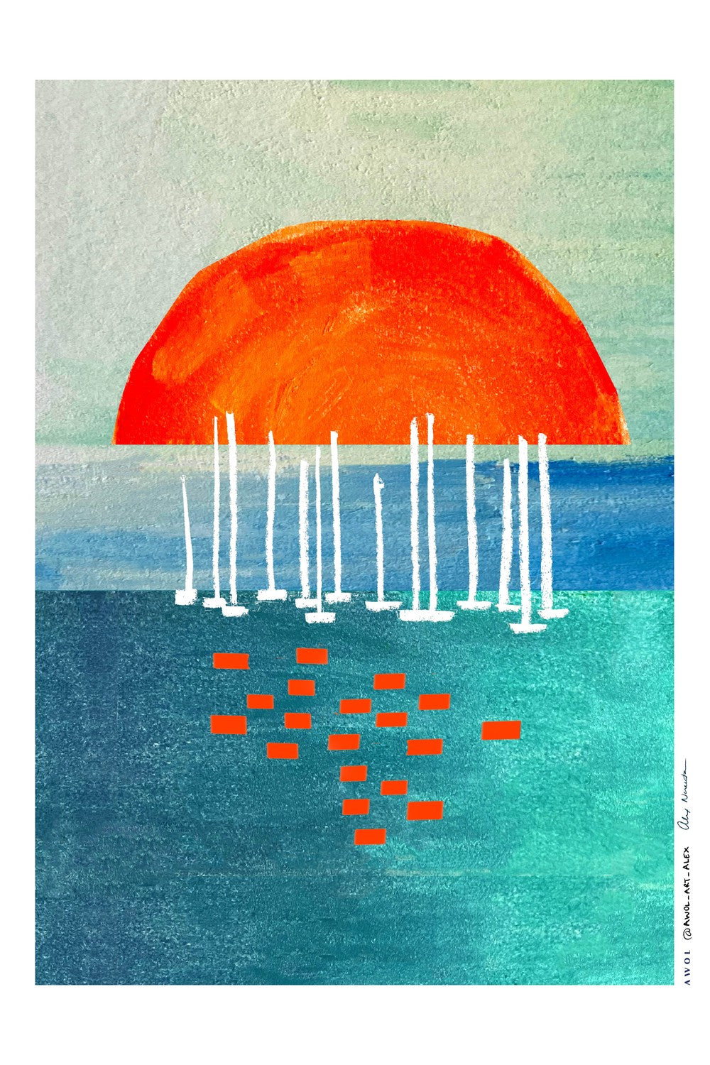 Orange Sun Sailboats