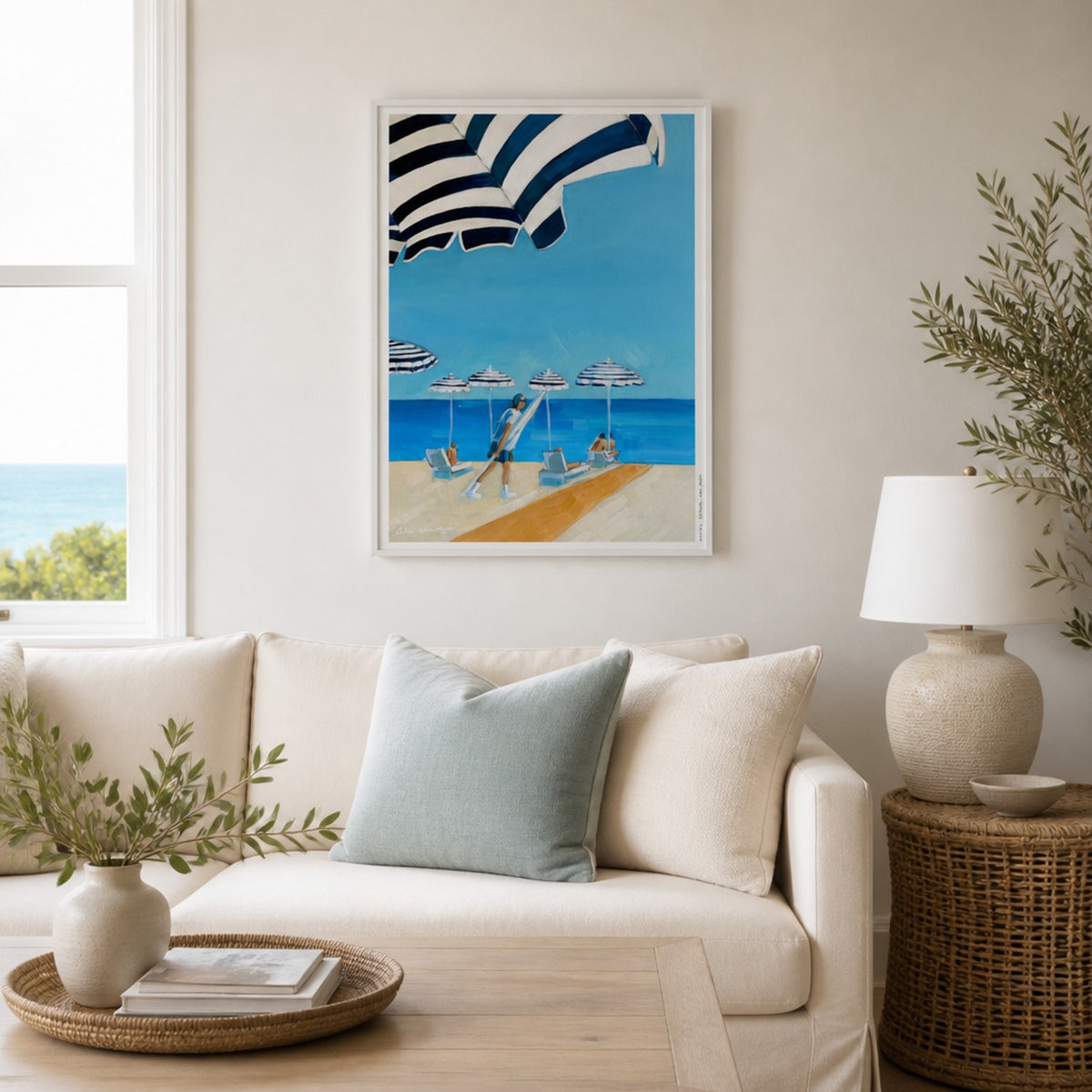 Blue Striped Beach Day