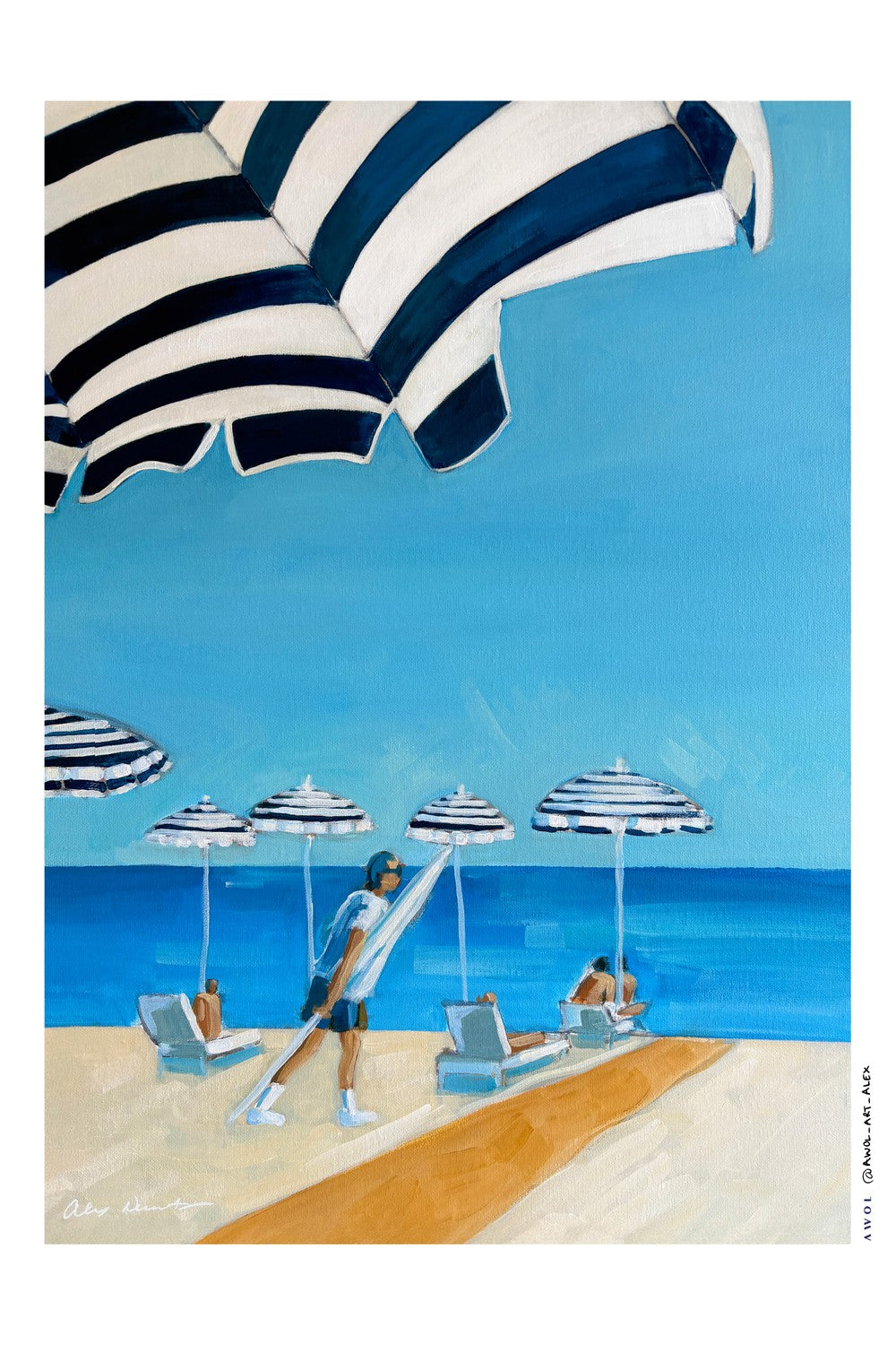 Blue Striped Beach Day