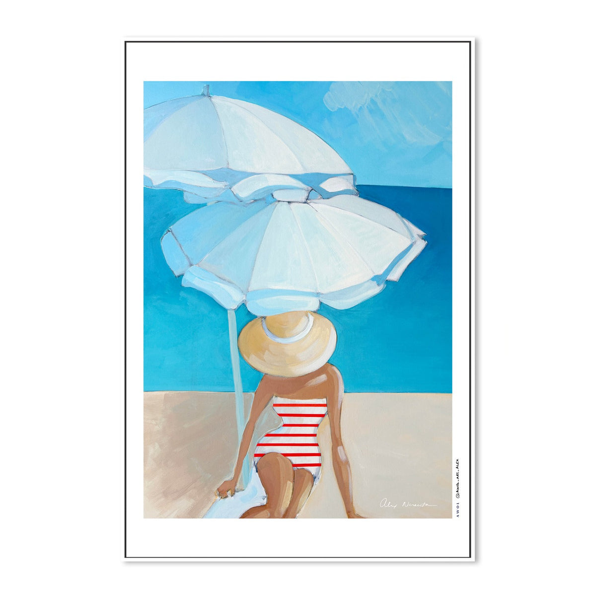 Striped Swimsuit Beach