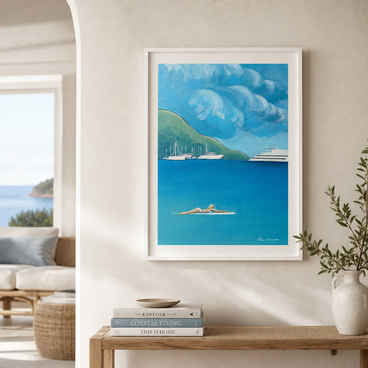 Floating On Blue Sea