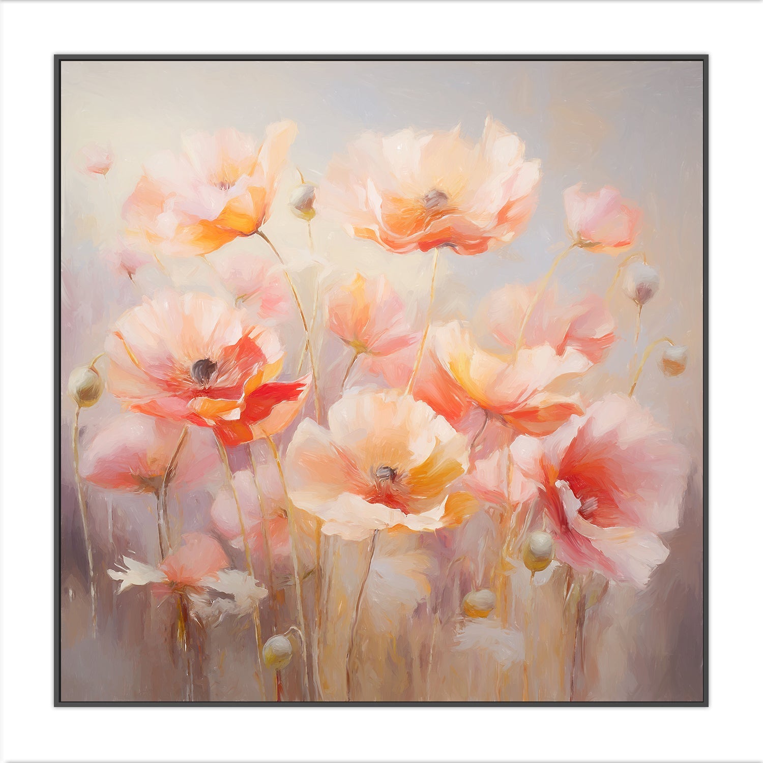 Peach Fuzz Poppies , Style B, By Accent Art Studio