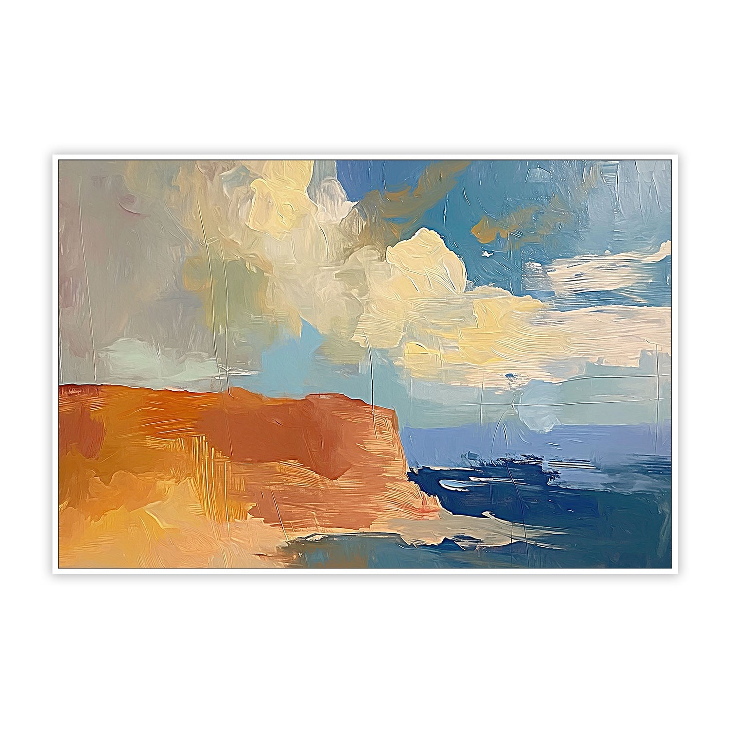 Orange Cliff Rugged Coastline , By Accent Art Studio