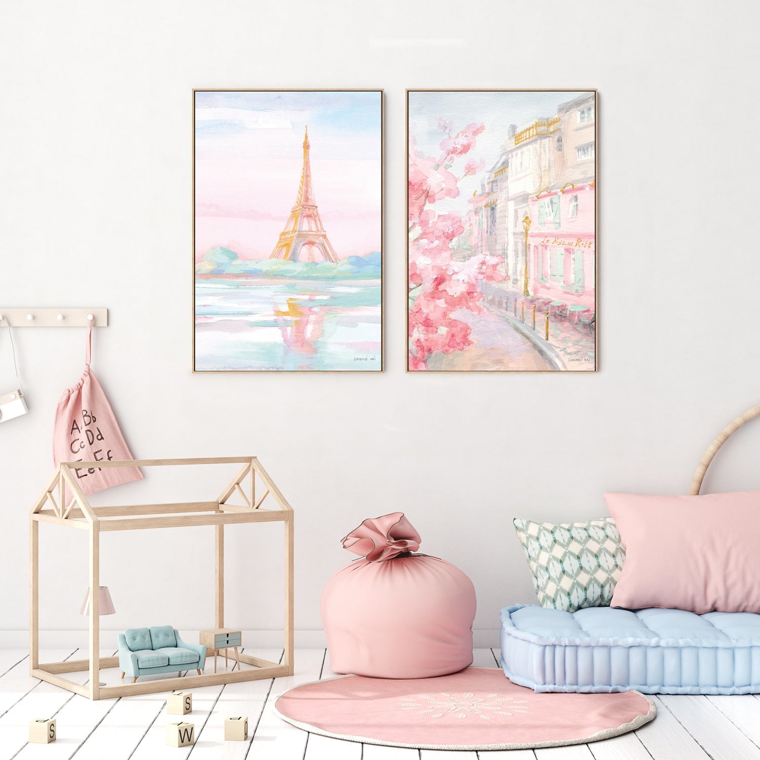 Pastel Paris, Style B & E, Set of 2 , By Danhui Nai