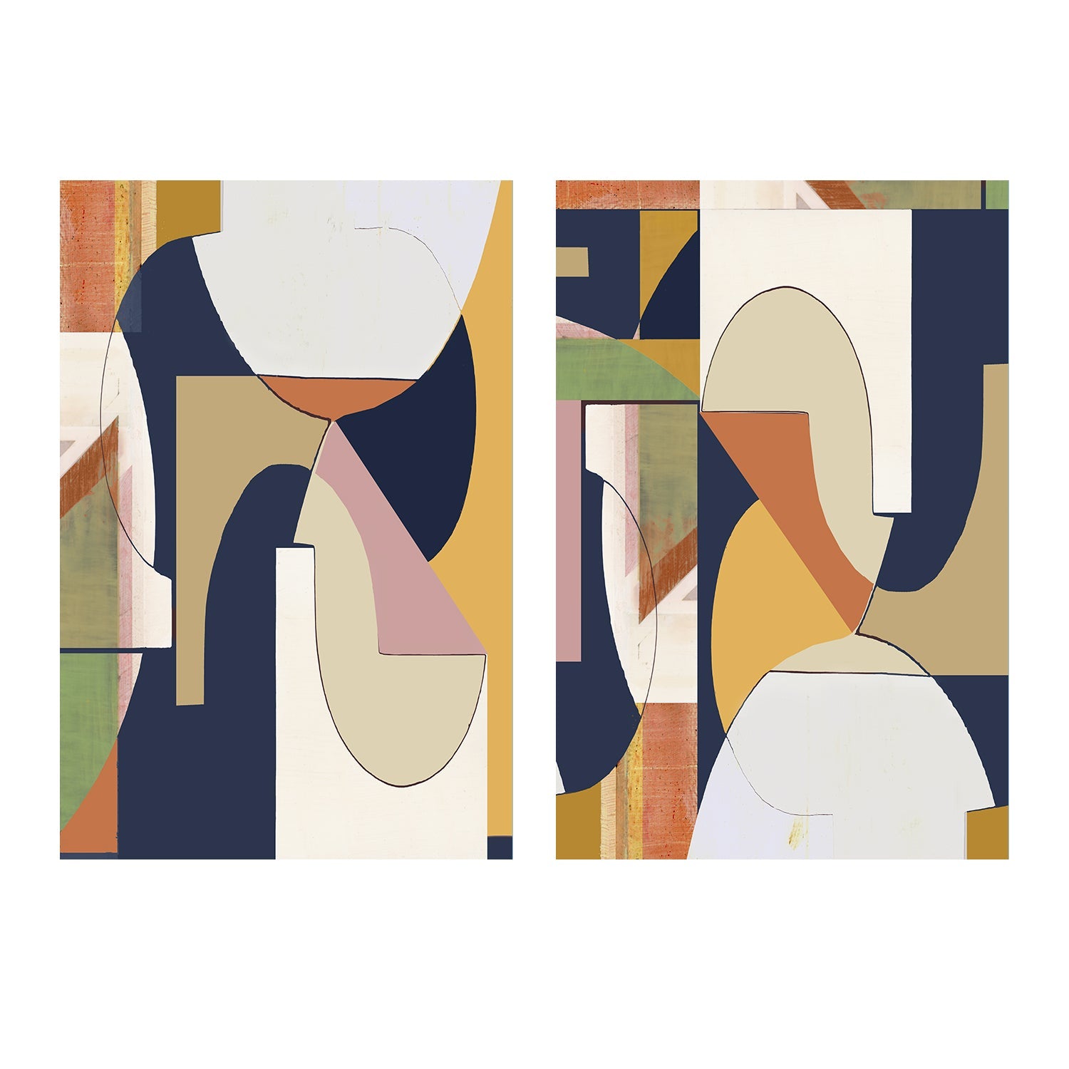 Burgandy Abstract , Style A & B , Set Of 2 , By Cartissi