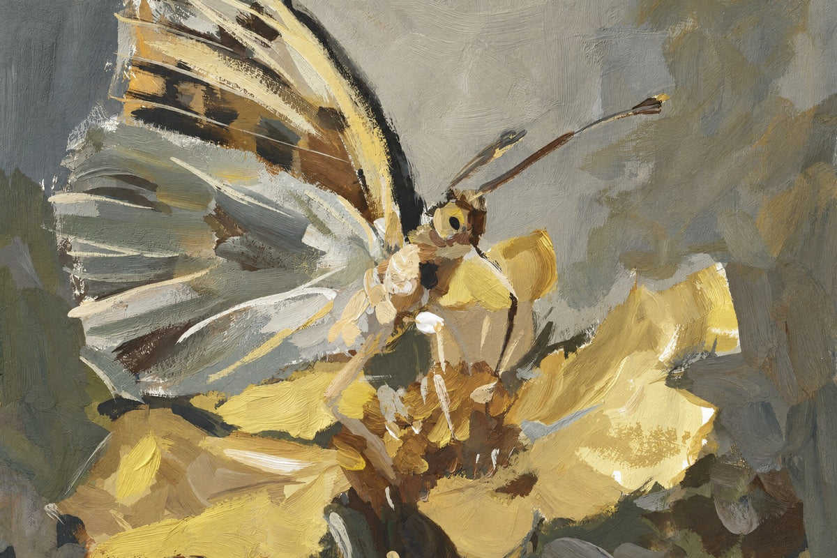 Butterfly on Golden Bloom