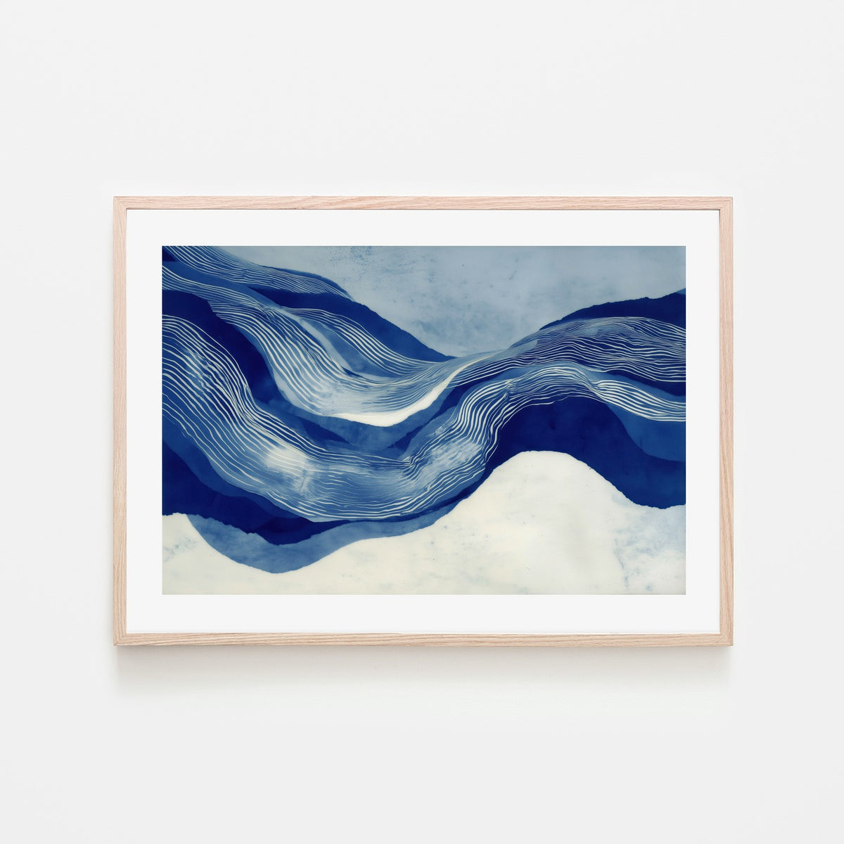 Indigo Contour Line Hills