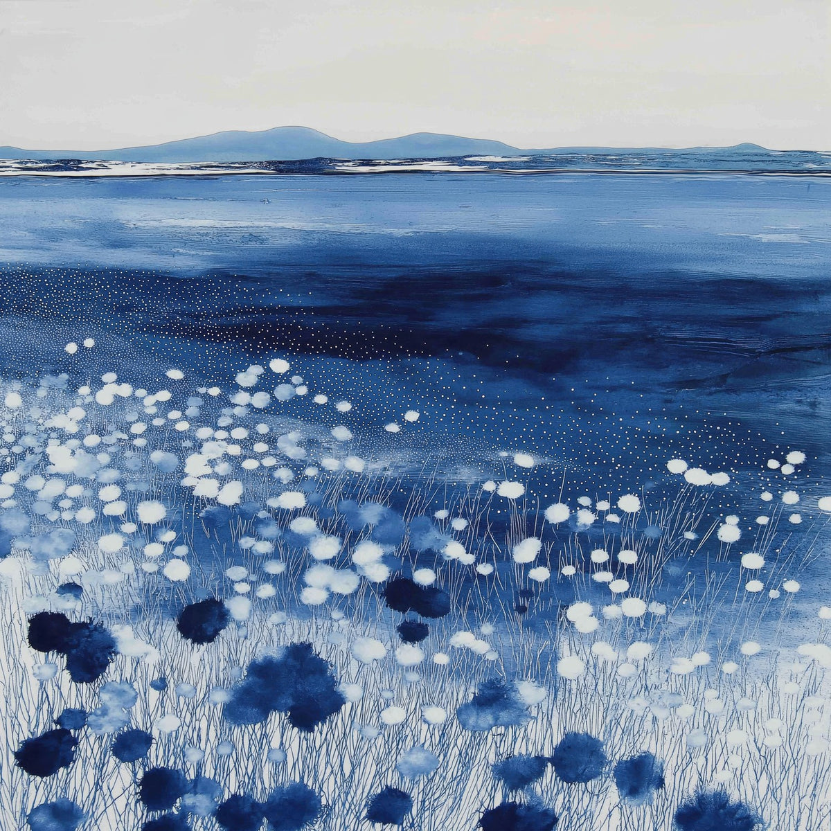 Wildflowers And Distant Mountains