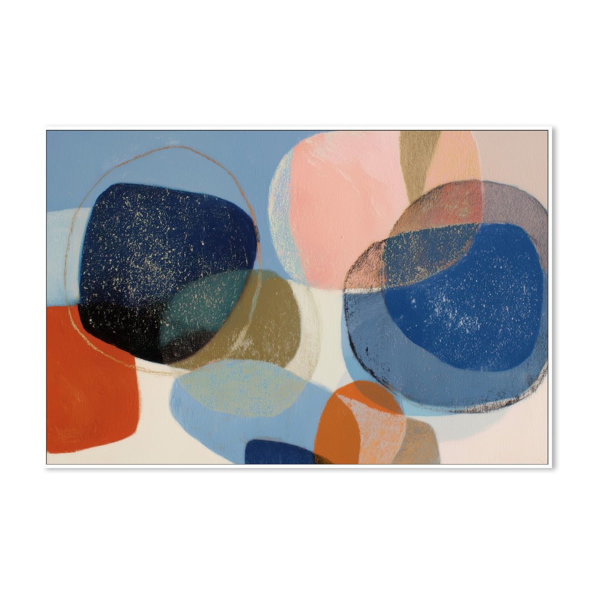 Abstract Geometric in Navy and Coral