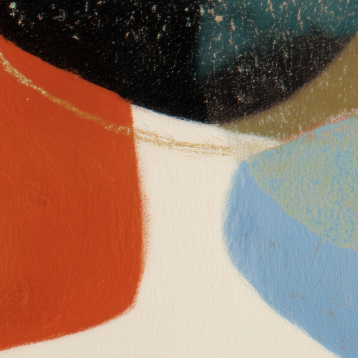 Abstract Geometric in Navy and Coral