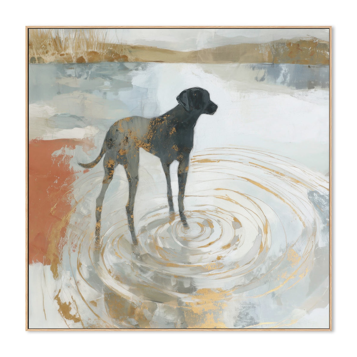 Dog in Golden Waters