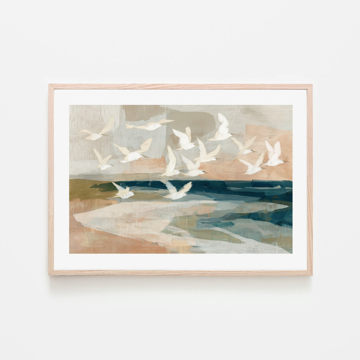 Birds in Flight Over Water