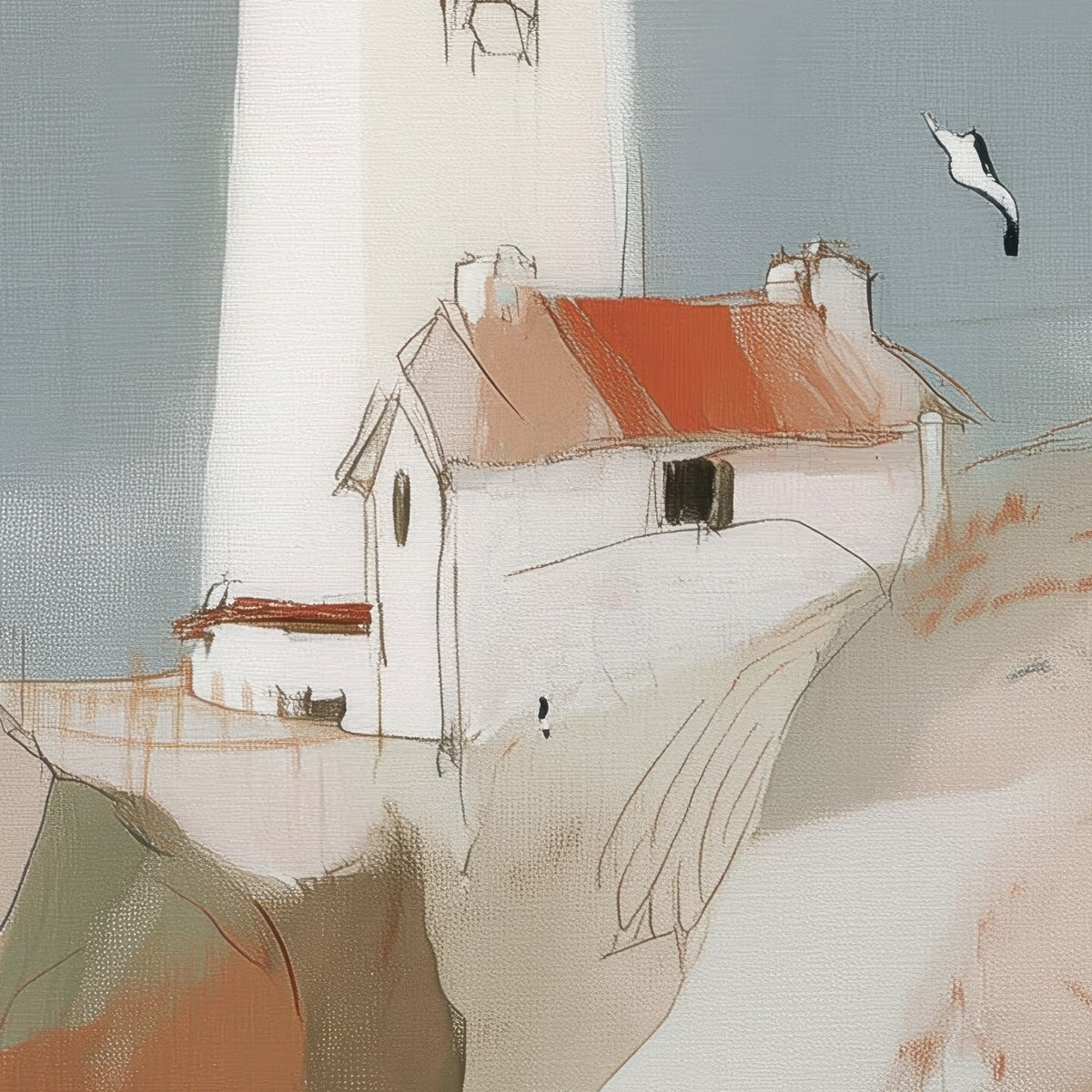 Lighthouse on Rocky Cliffs