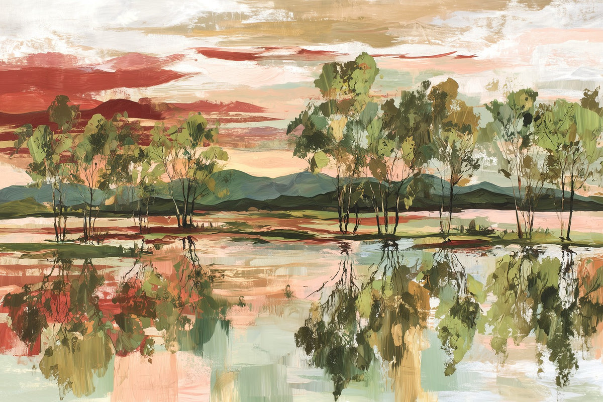 Trees Mirrored in Tranquil Waters