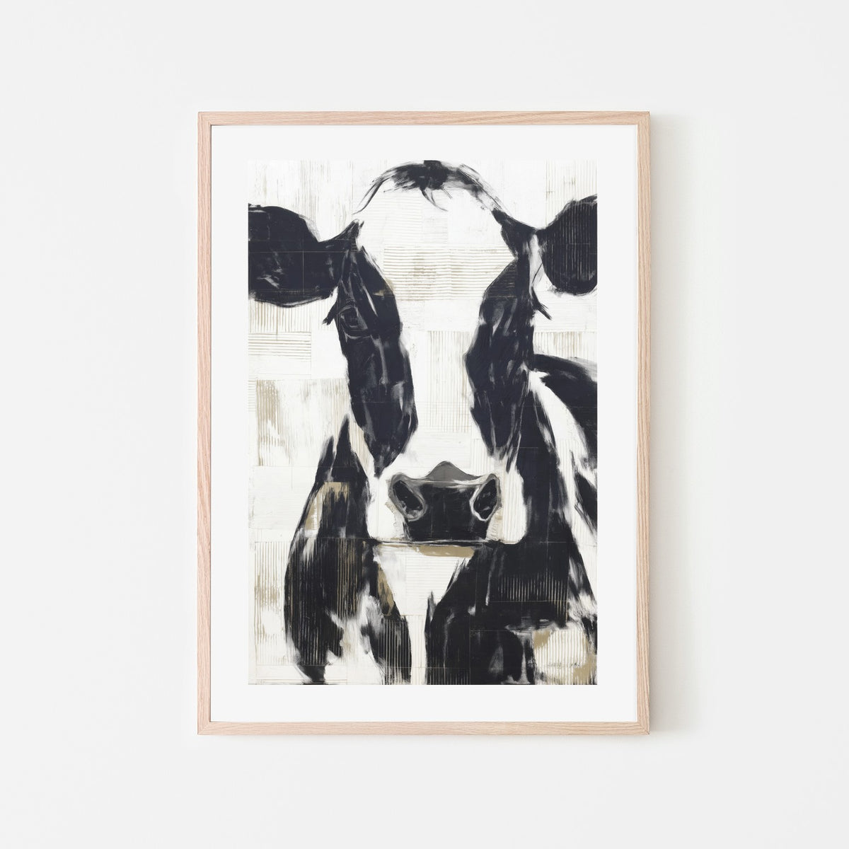 Modern Cow Portrait Monochrome