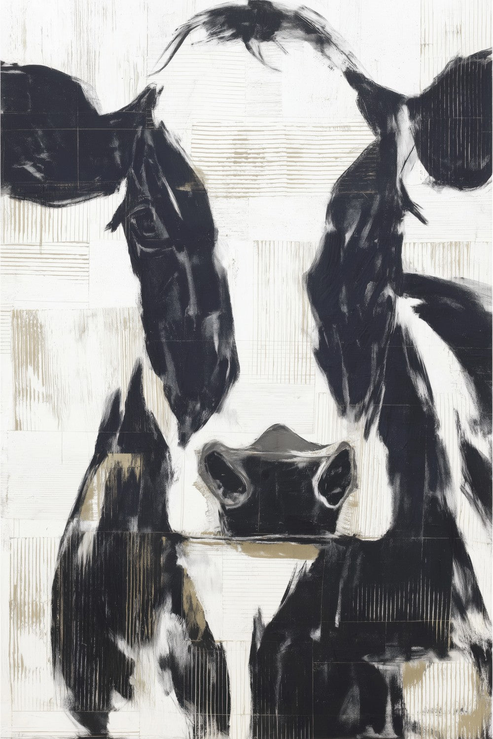 Modern Cow Portrait Monochrome