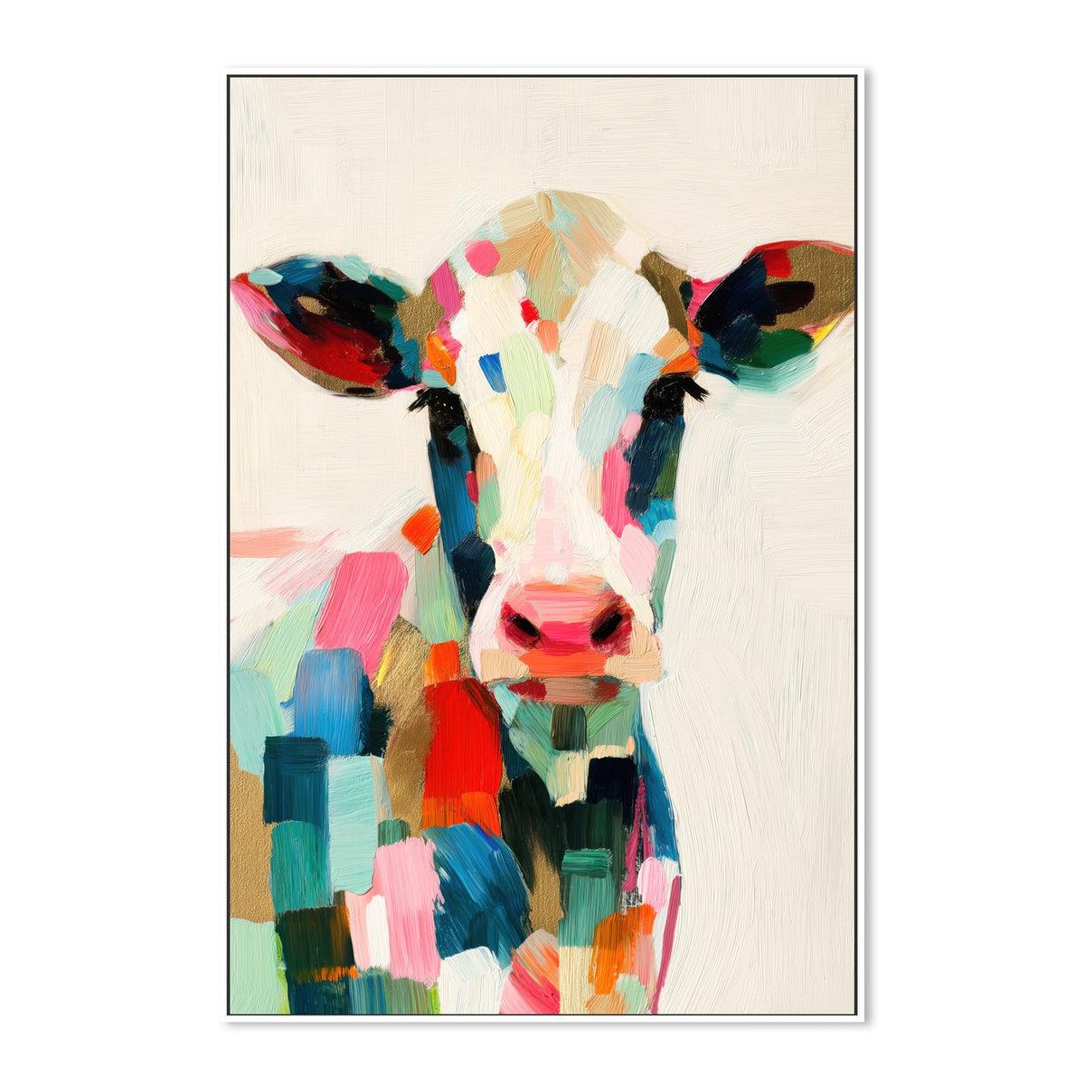 Cow Portrait in Brushstrokes