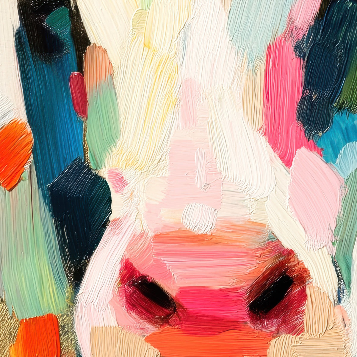 Cow Portrait in Brushstrokes