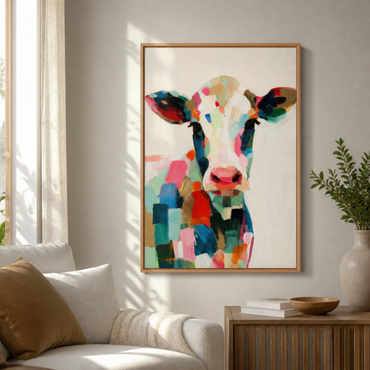 Cow Portrait in Brushstrokes