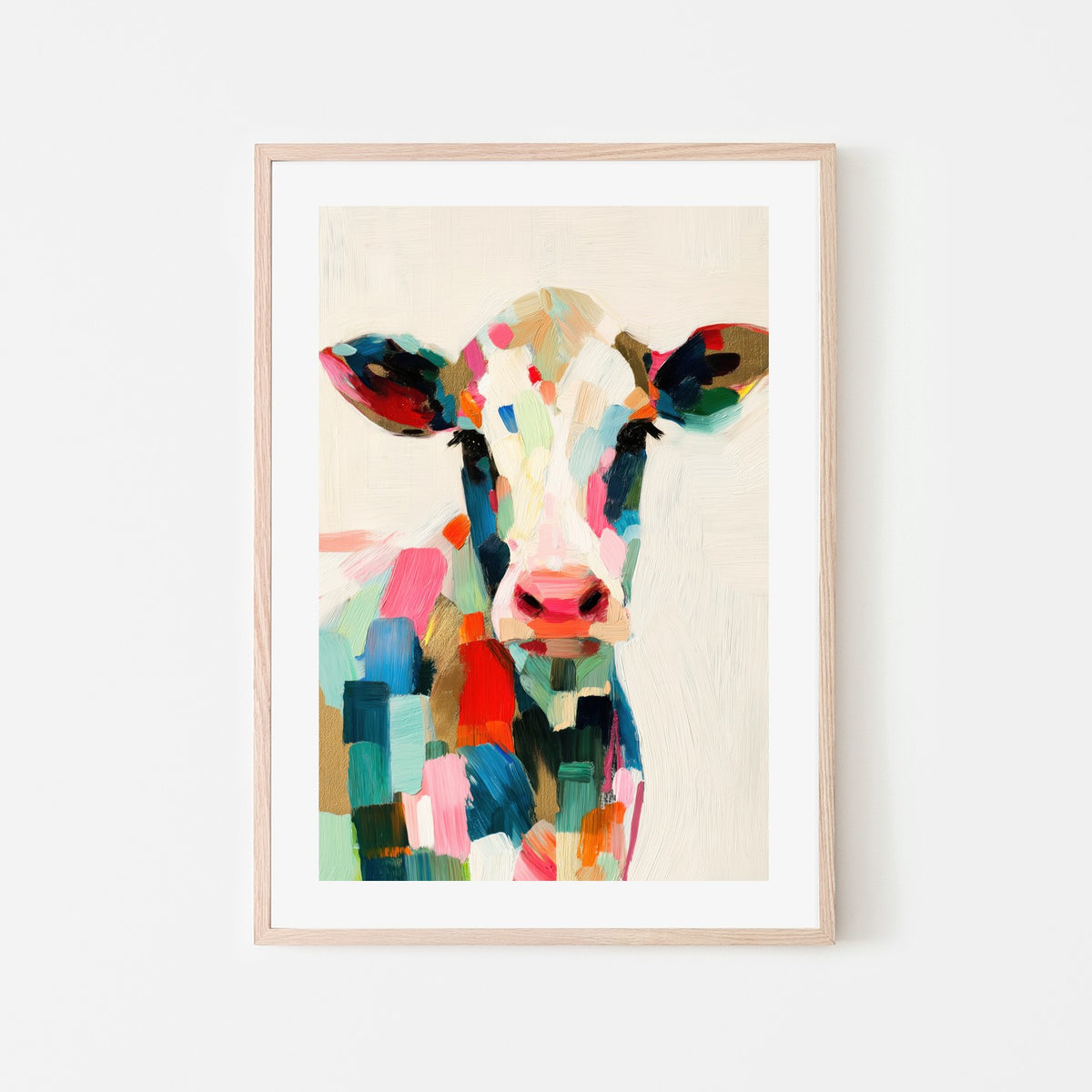 Cow Portrait in Brushstrokes