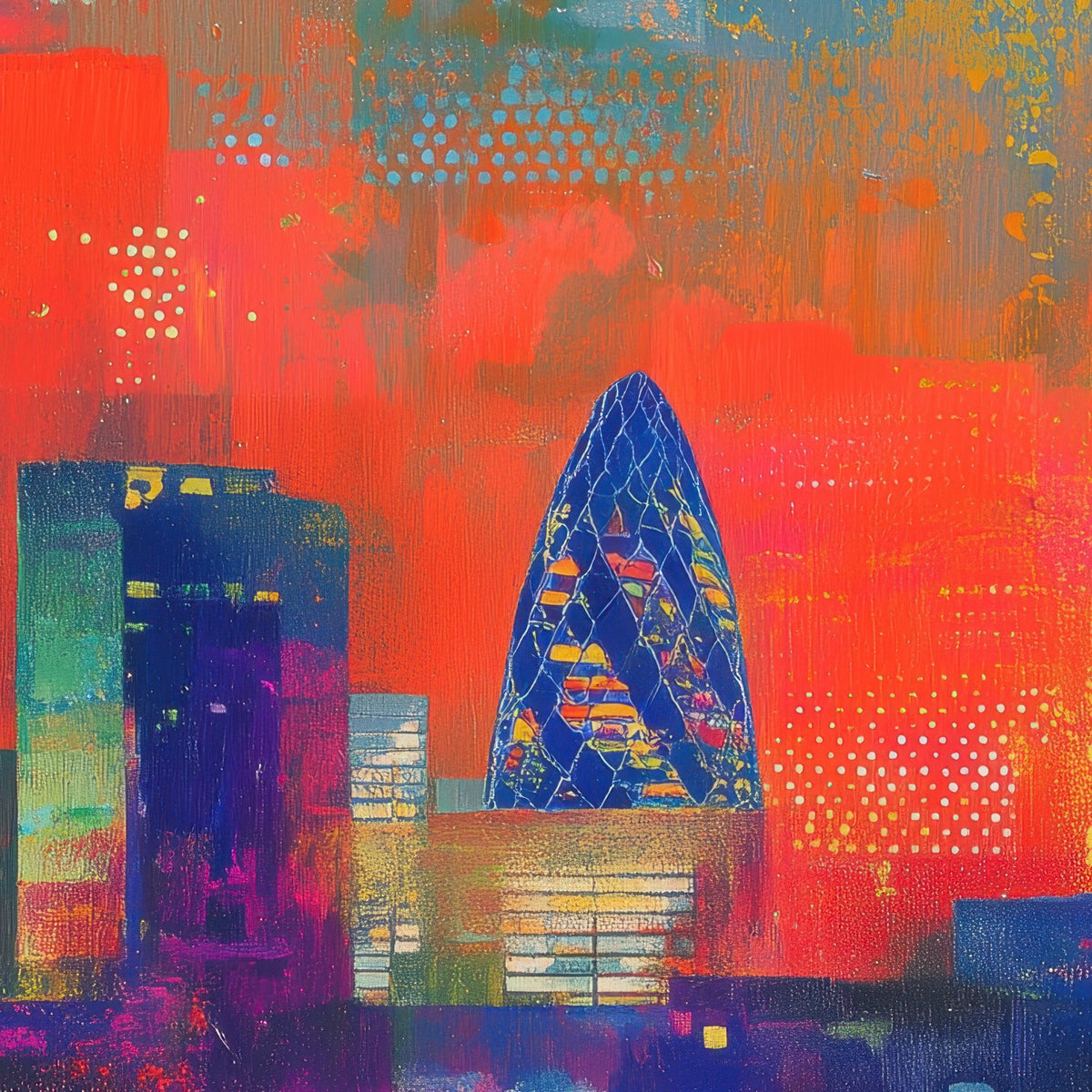 London Skyline in Neon