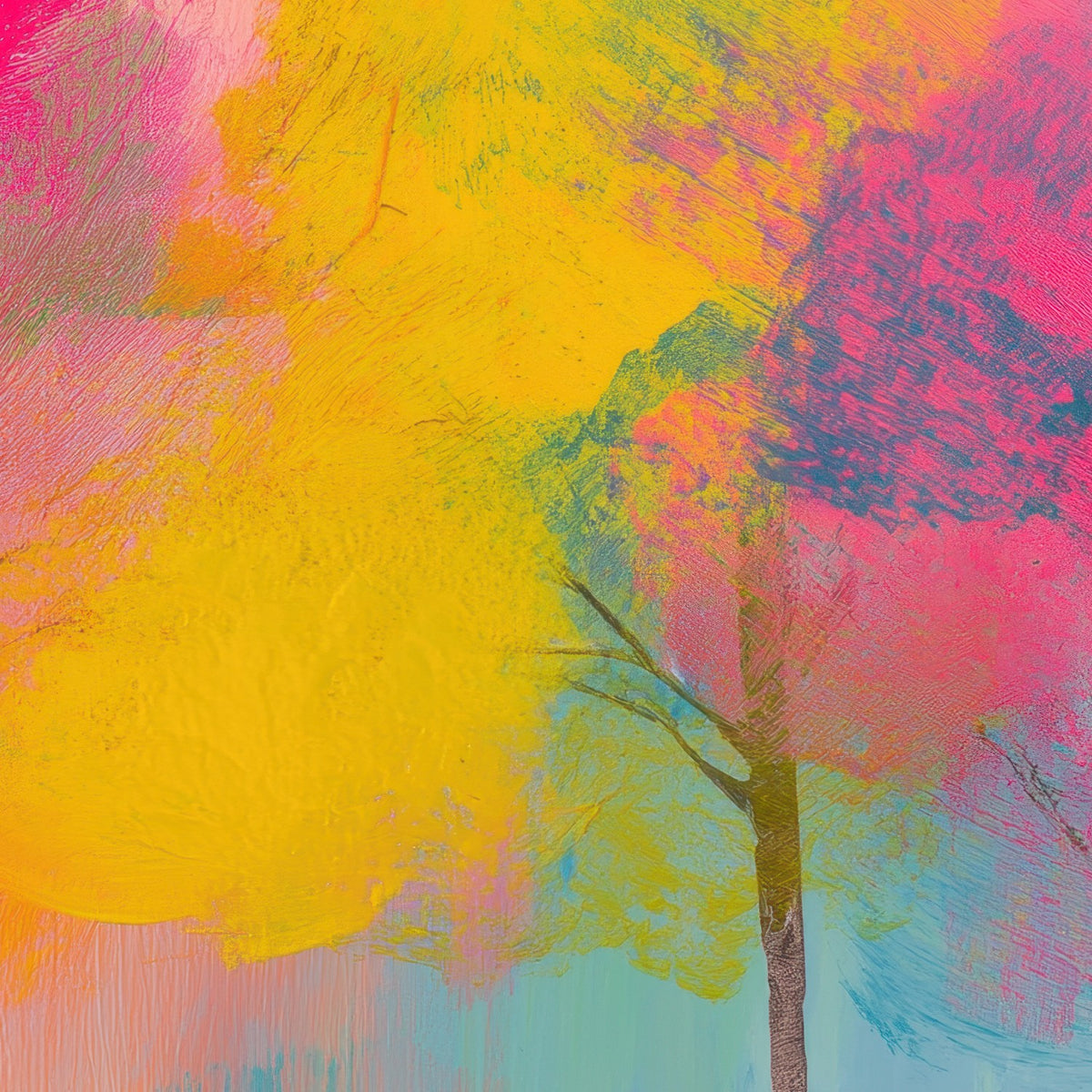 Colorful Trees Fading Into Mist