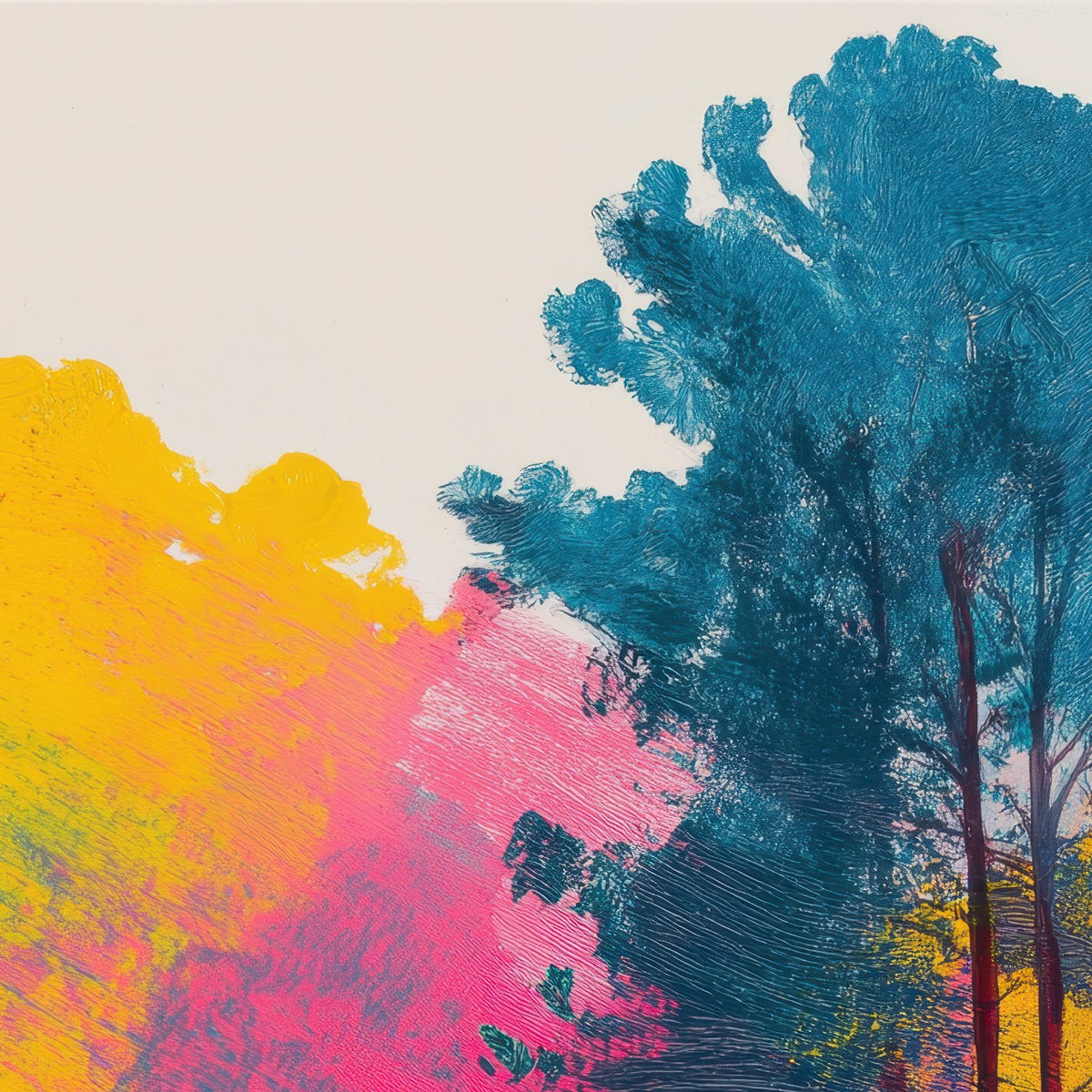 Colorful Trees Fading Into Mist