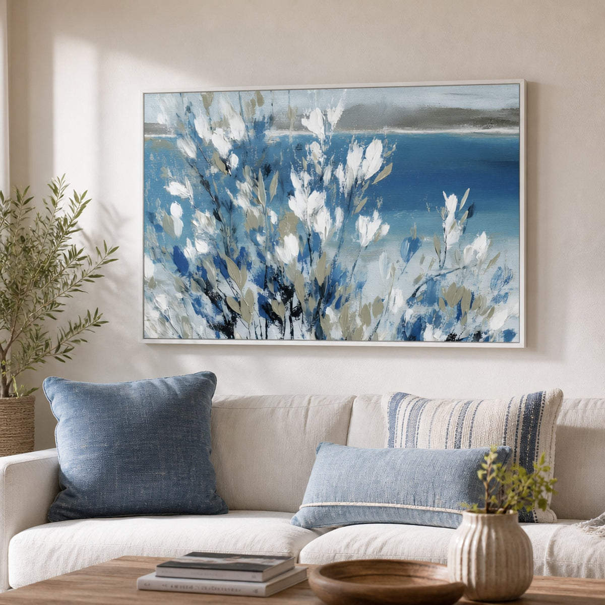 Magnolias Above Cobalt Water
