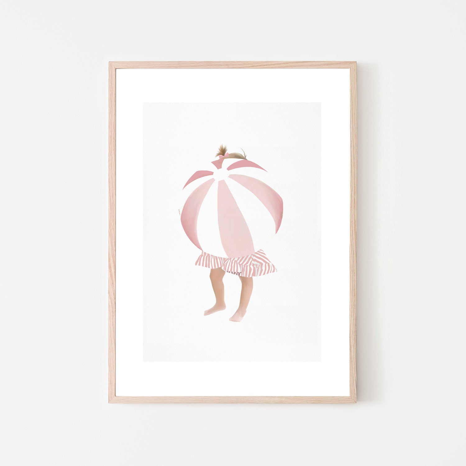 Girl Holding Beach Ball , By Leah Straatsma
