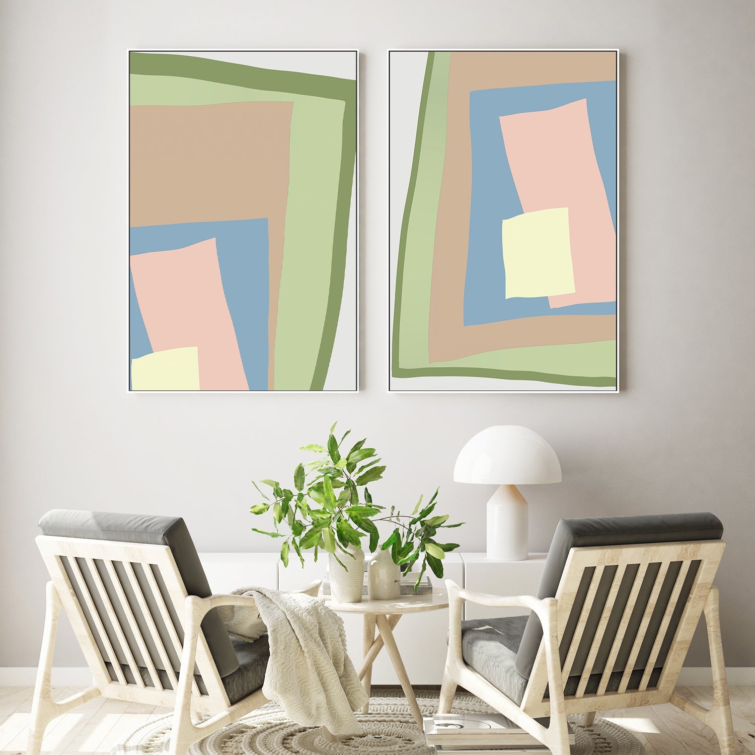Blue Cut Out, Style A & B, Set Of 2 , By JL Design