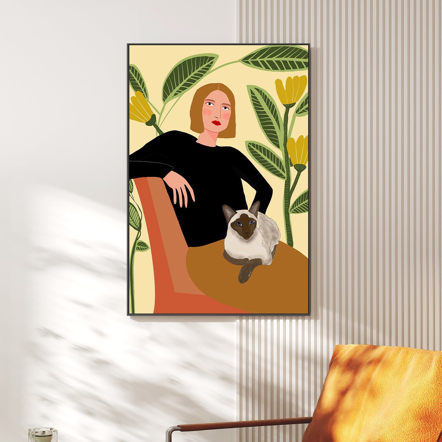 Girl With Siamese Cat, Style B