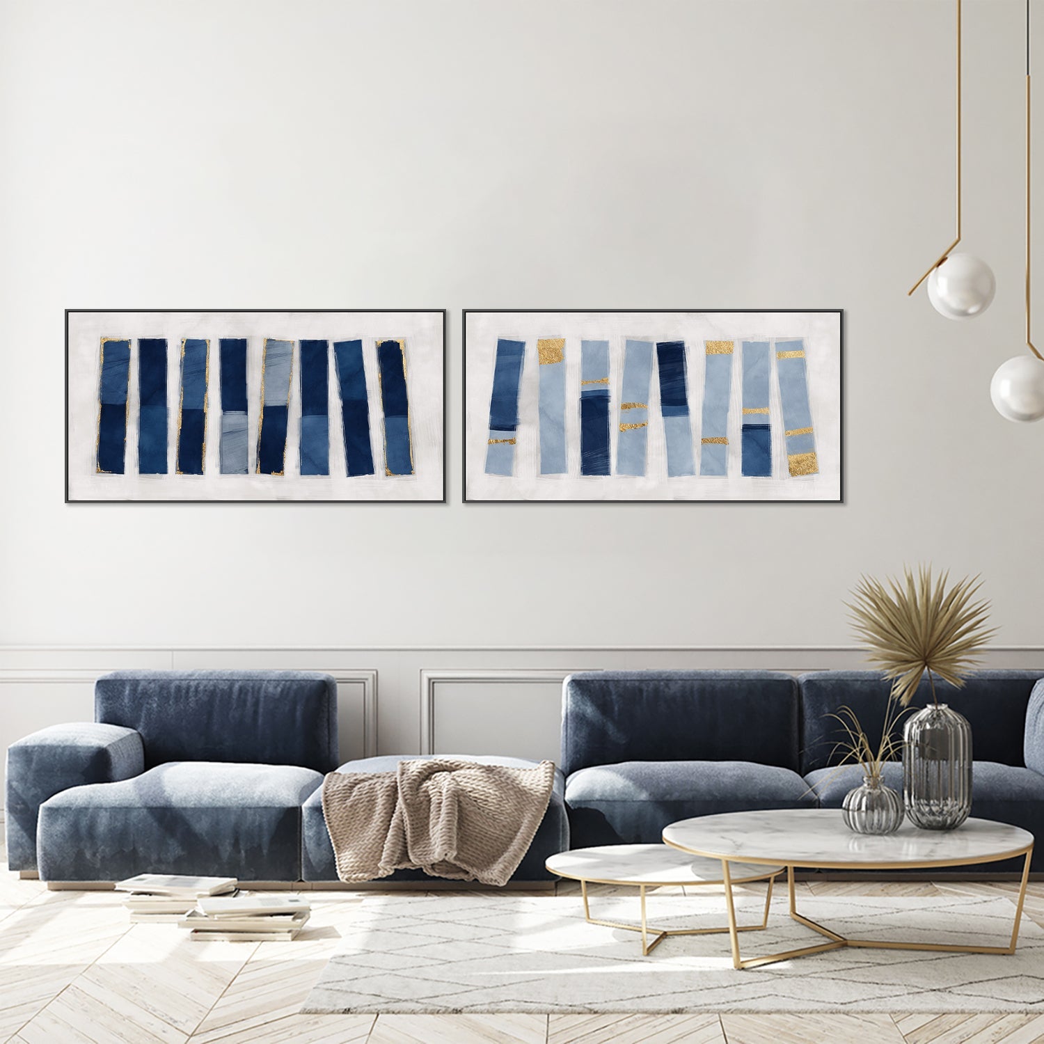 Lined Up, Style A & B, Set Of 2 , By Oliver Tabby