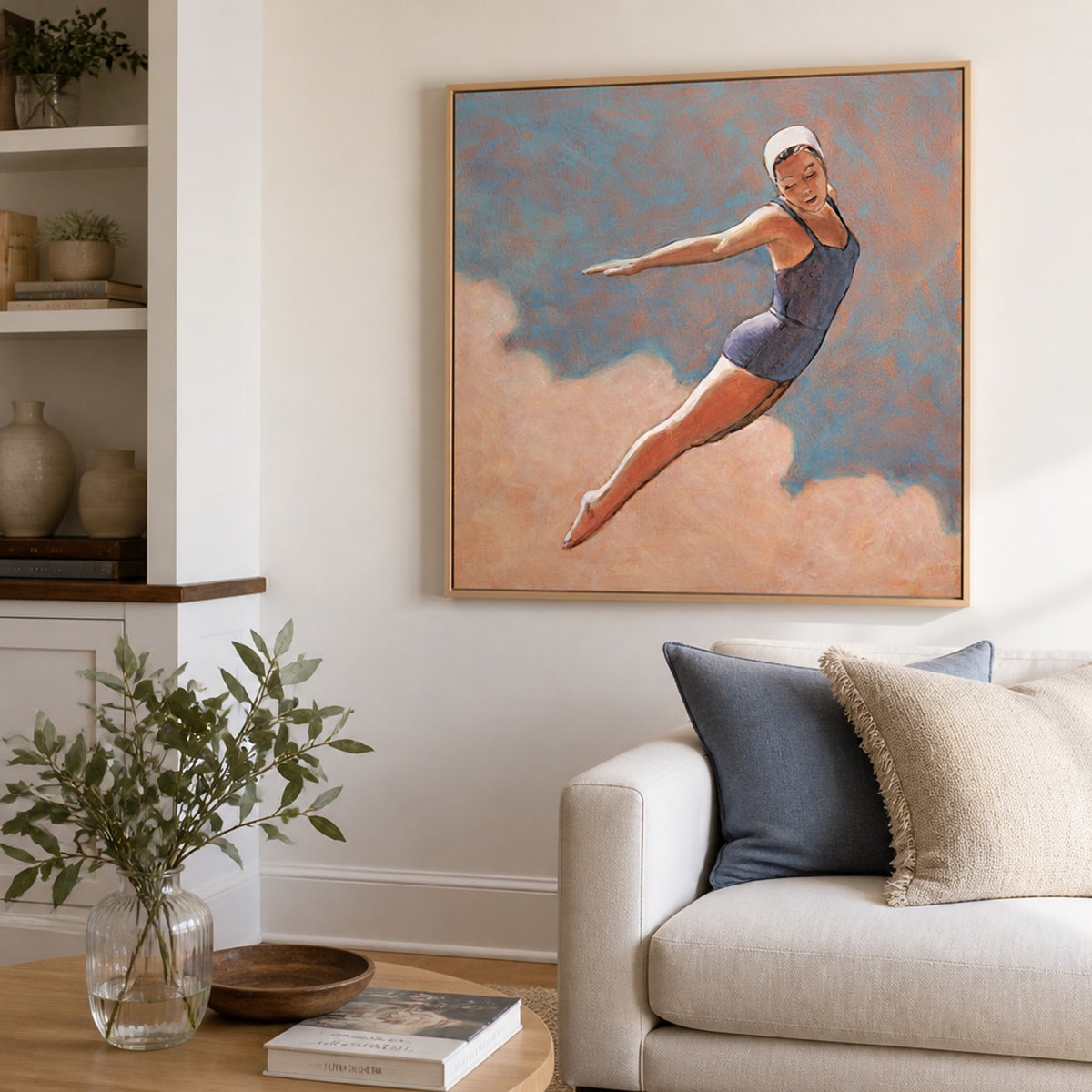 Diver in Soft Clouds