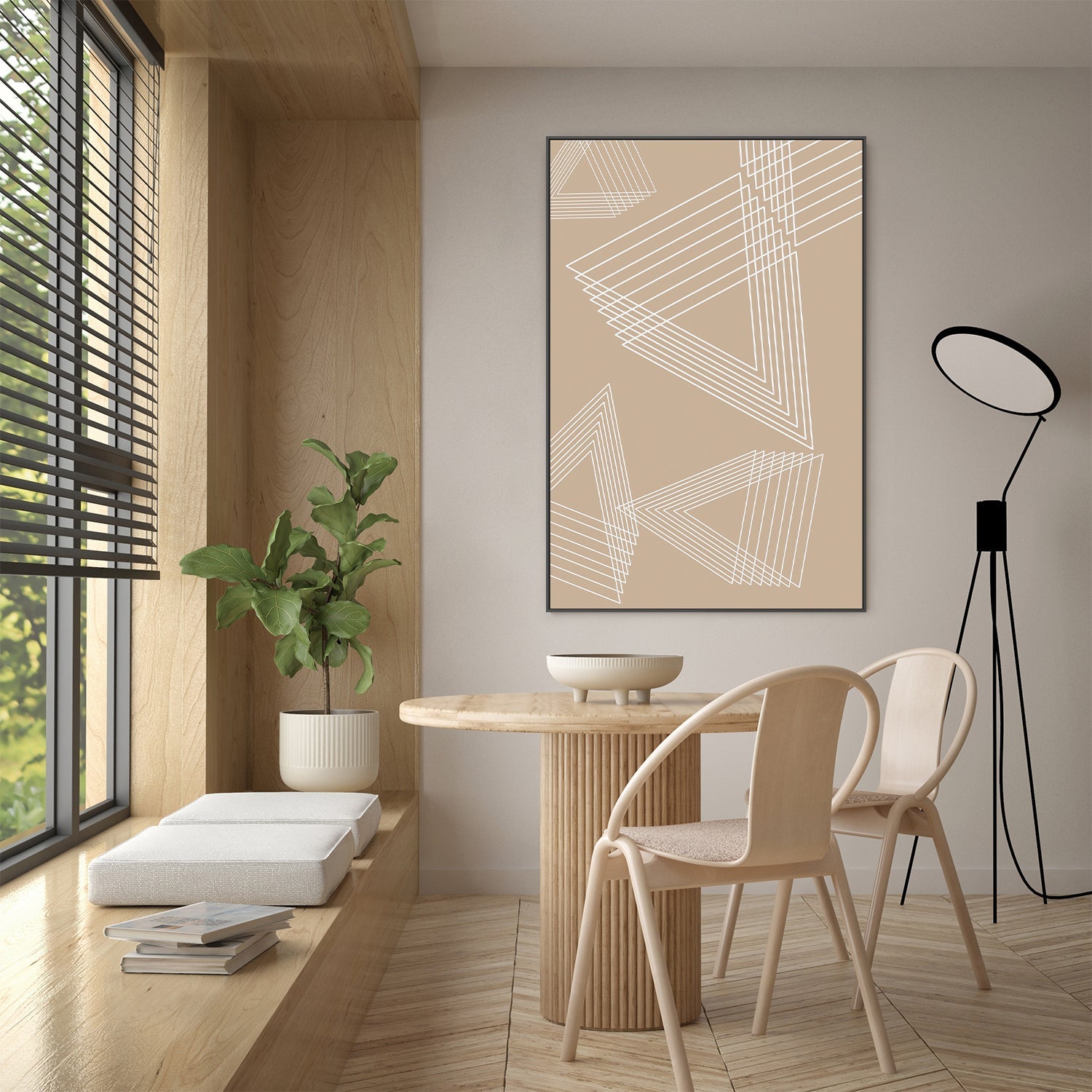 Beige Triangle Cluster , By JL Design