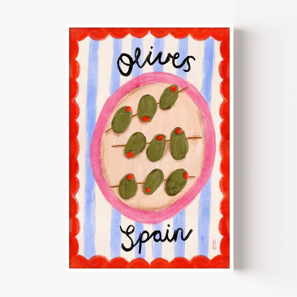 A Plate Of Olives, Style B-by-Lia Nell-wall-art-print-canvas-poster-framed-Gioia