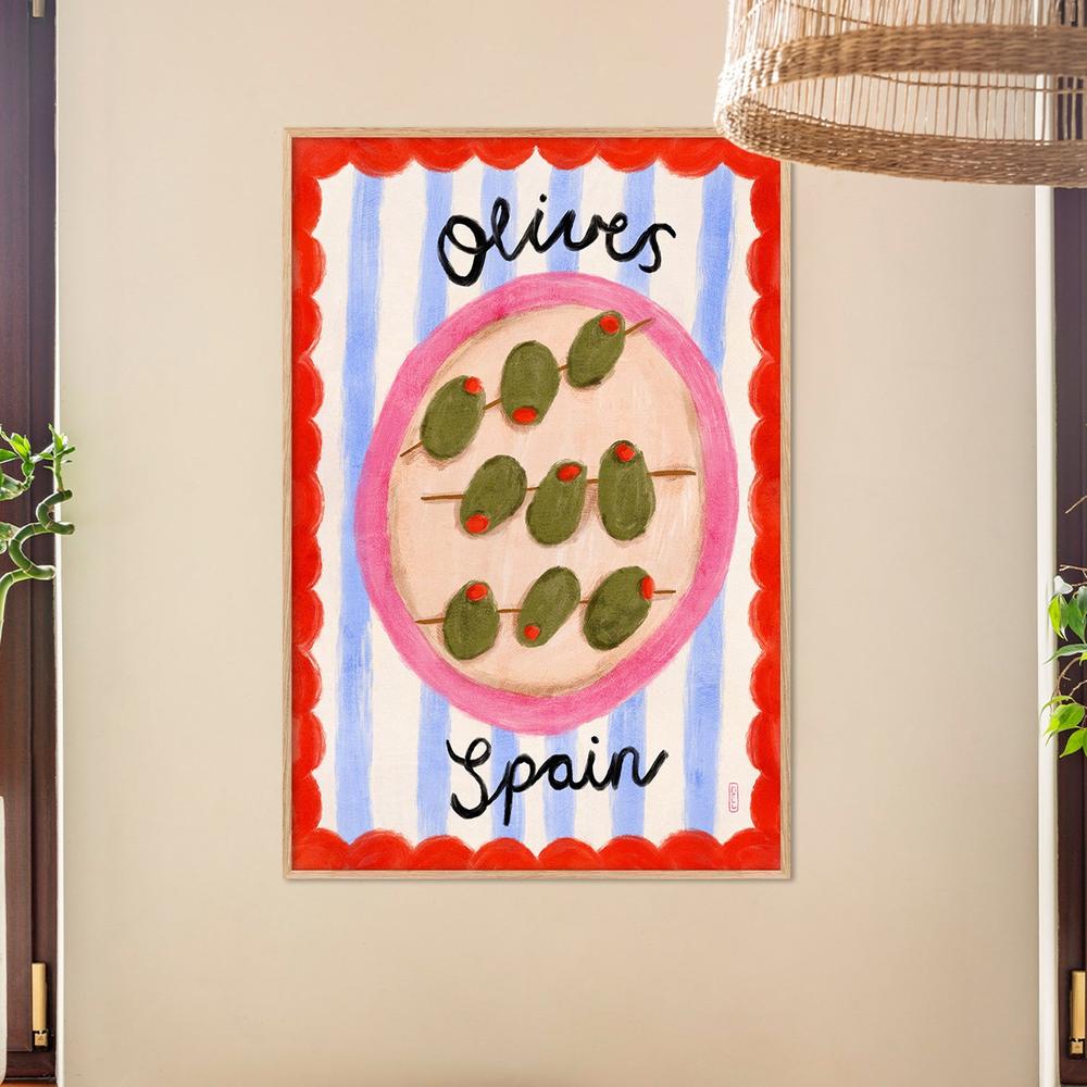 A Plate Of Olives, Style B-by-Lia Nell-wall-art-print-canvas-poster-framed-Gioia
