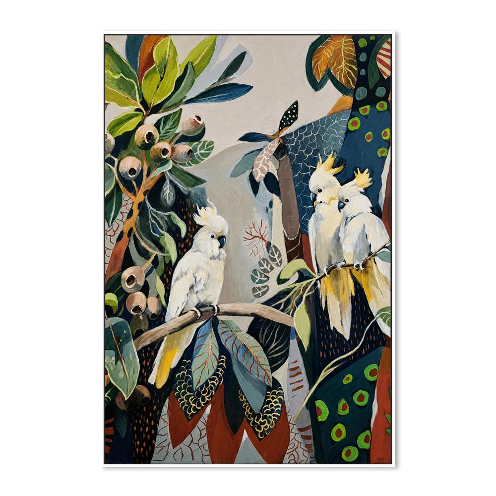A Trio of Cockatoos-by-Susan Trudinger-wall-art-print-canvas-poster-framed-Gioia