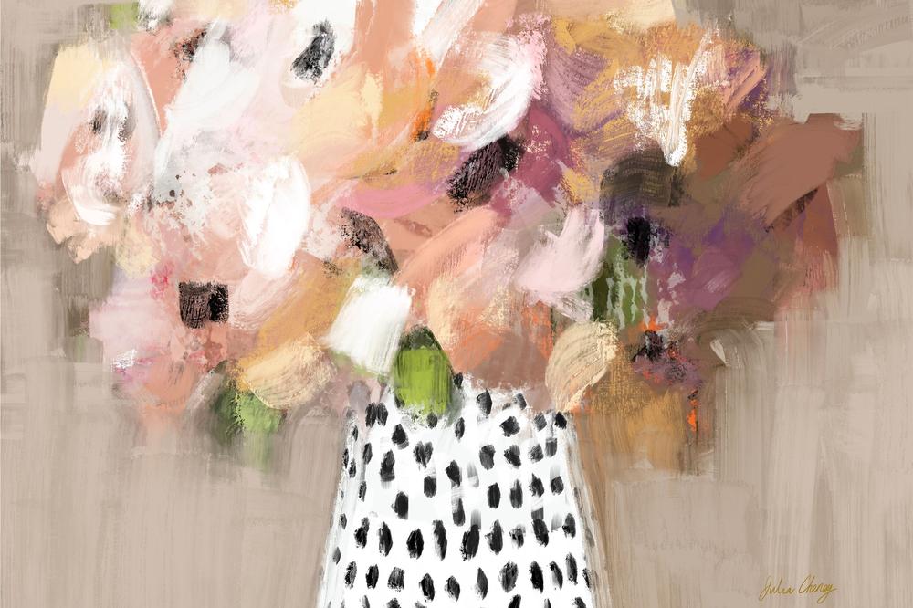 wall-art-print-canvas-poster-framed-Abstract Flower Bouquet-1