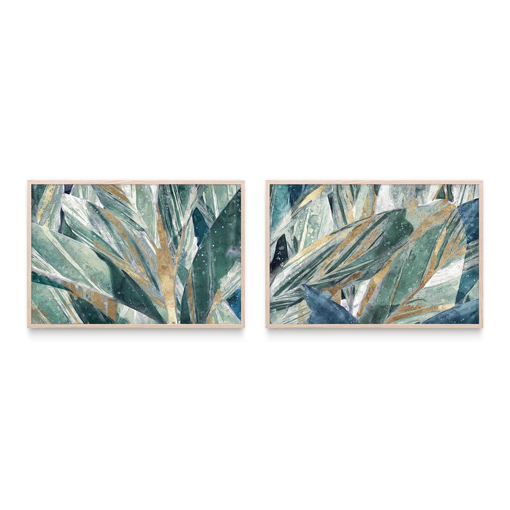 Abstraction of Leaves, Style A & B, Set Of 2-by-Leda Robertson-wall-art-print-canvas-poster-framed-Gioia