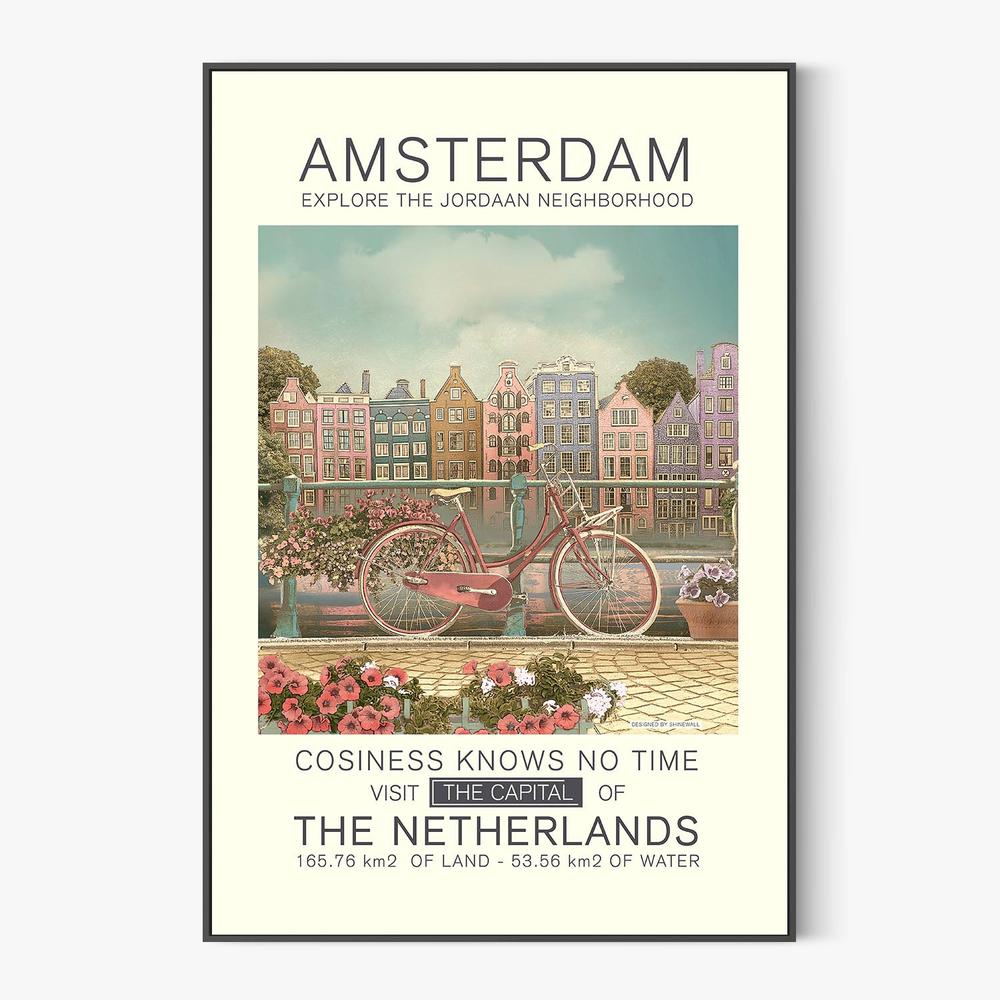Amsterdam Canal Bicycle-by-Dion Gem-wall-art-print-canvas-poster-framed-Gioia