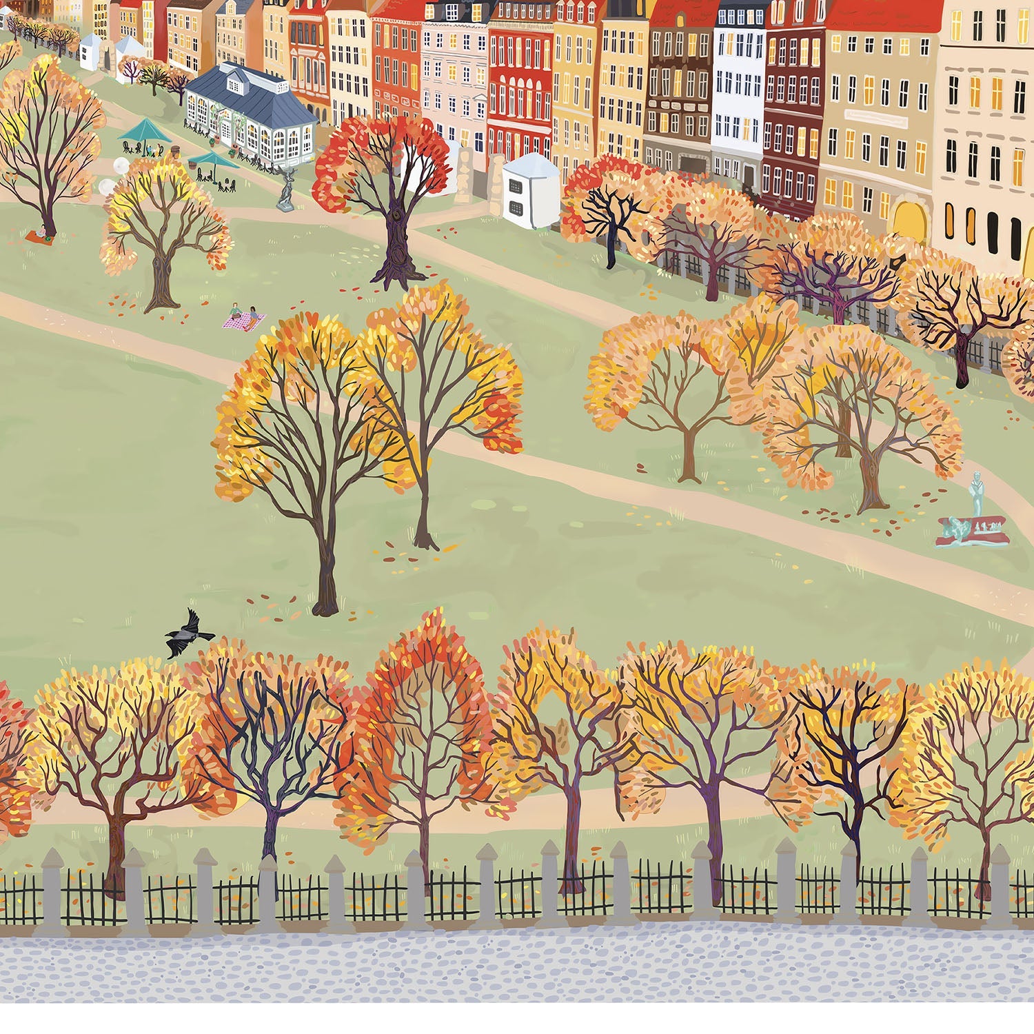 Autumnat Rosenborg-by-Emma Forsberg-wall-art-print-canvas-poster-framed-Gioia