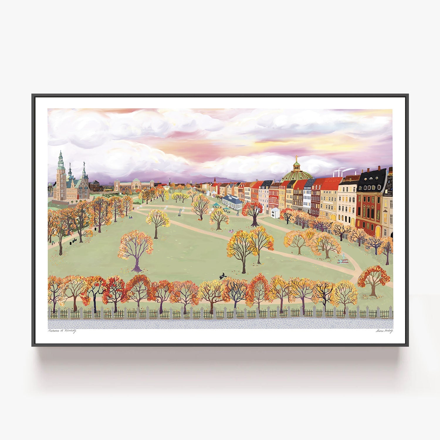 Autumnat Rosenborg-by-Emma Forsberg-wall-art-print-canvas-poster-framed-Gioia